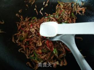Fried Dried Small River Prawns with Chili recipe