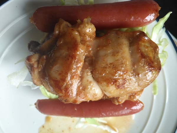 Sausage Chicken Drumstick Cheeseburger recipe