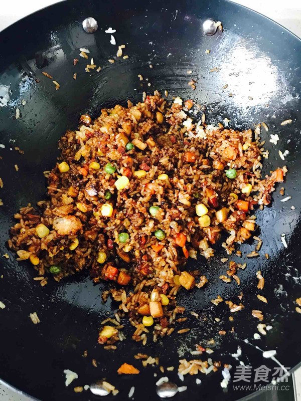 Fried Rice with Bacon and King Pleurotus Soy Sauce recipe