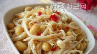 Laba Beans Mixed with Enoki Mushrooms recipe
