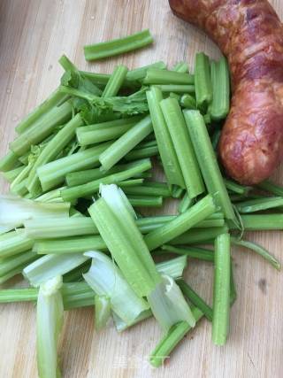 Sautéed Celery with Grilled Sausage recipe