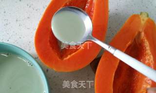 Matcha Milk Papaya Jelly recipe