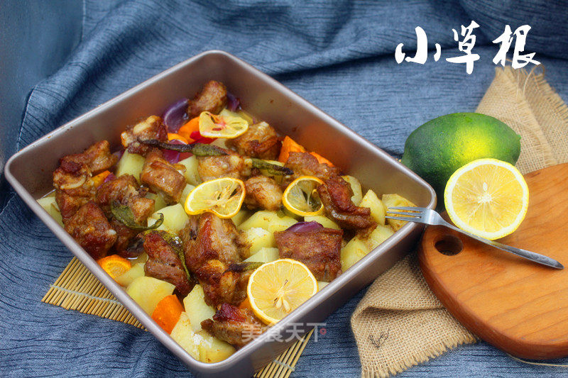 #trust之美#grilled Pork Ribs with Mixed Vegetables recipe