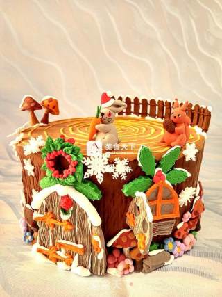 #aca烤明星大赛# Christmas Tree House Fondant Cake recipe