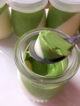 Smooth and Exquisite Vanilla Matcha Double Panna Cotta recipe