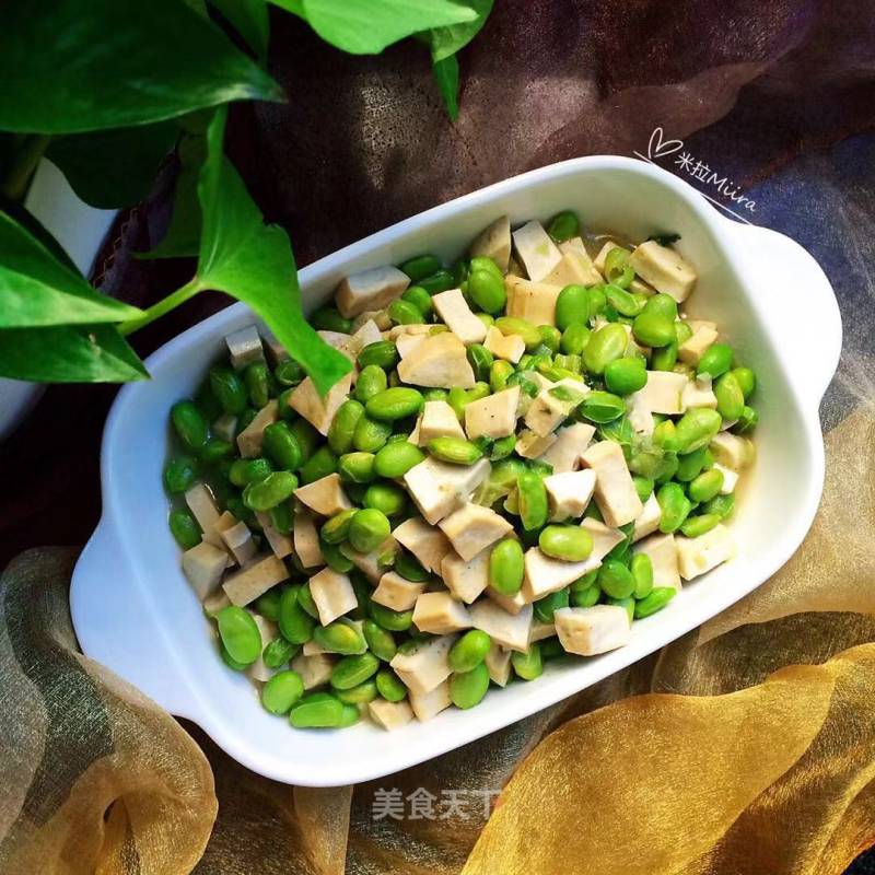 Fried Bean Curd with Edamame recipe