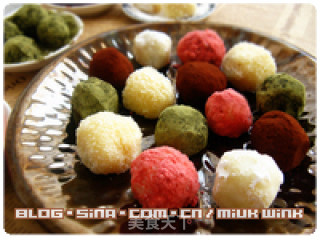 【rum White Truffle】colorful Milk Chocolate Balls recipe