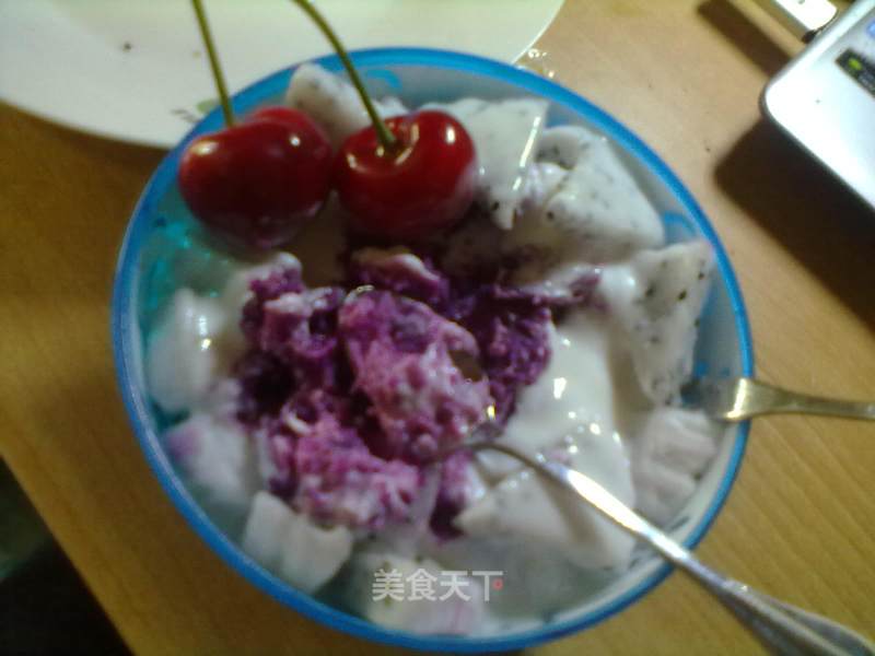 Fire Dragon Yogurt and Purple Potato Mashed recipe