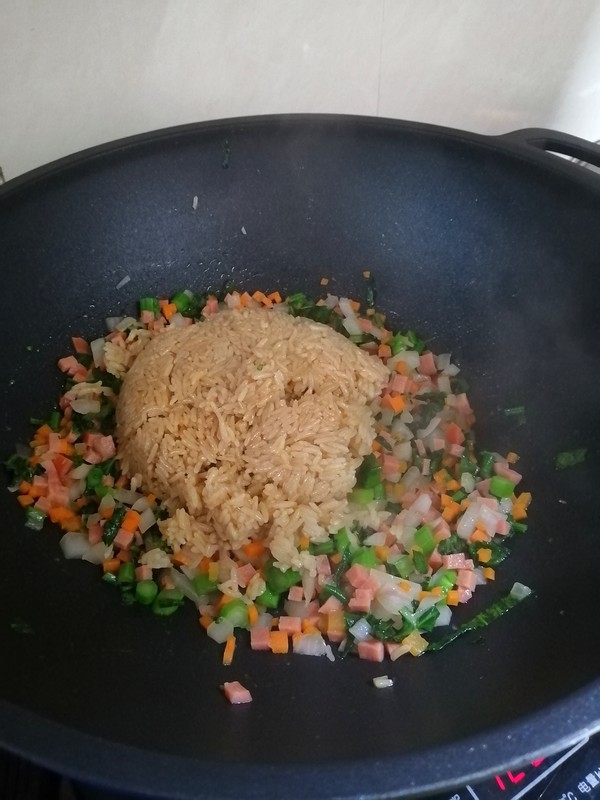 Dinner for One Person~~ Fried Rice with Mixed Vegetables recipe