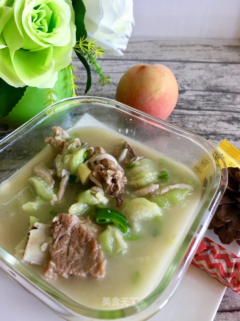 Loofah Pork Ribs Soup recipe