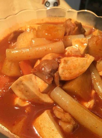 Spicy Chicken Rice Cake Soup recipe