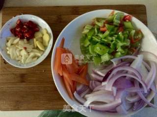 Stir-fried Pork with Onion and Mushroom recipe