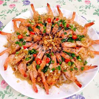Steamed Shrimp with Garlic Vermicelli recipe