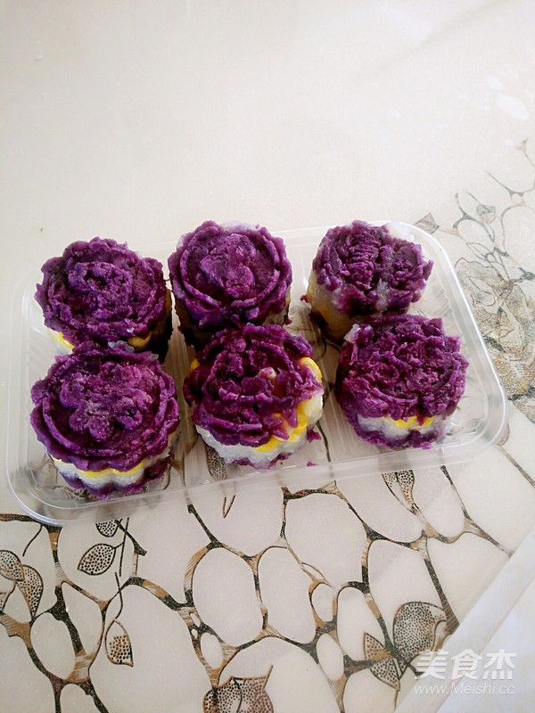 Purple Sweet Potato and Yam Corn Cake recipe