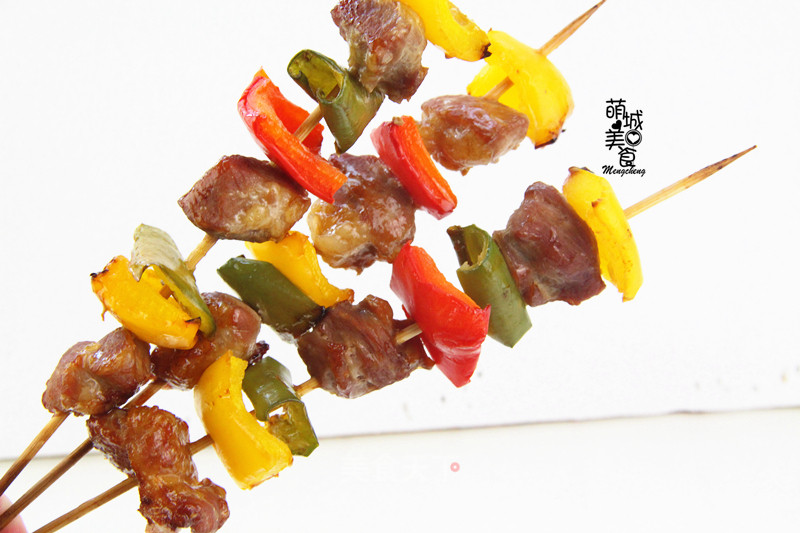 The Most Enjoyable Way to Eat Meat-pork Skewers with Colored Peppers recipe