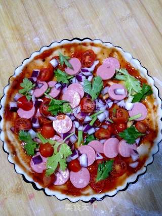 #aca烤明星大赛# Sausage Pizza with Crispy Bottom (no Fermented Cake Bottom) recipe