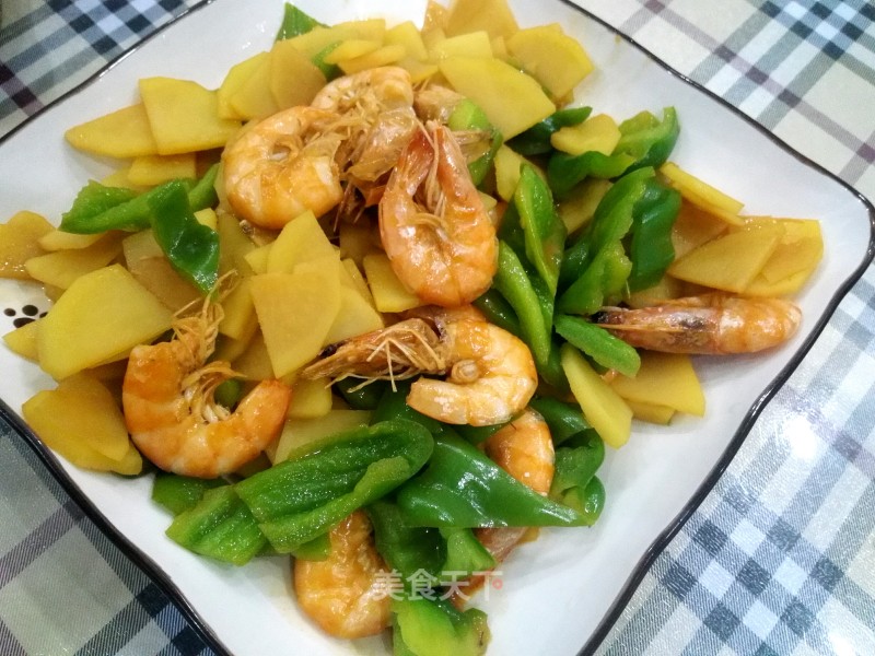 Fried Spicy Shrimp and Potatoes recipe