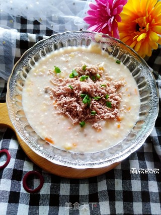 Oatmeal Beef Floss Congee recipe