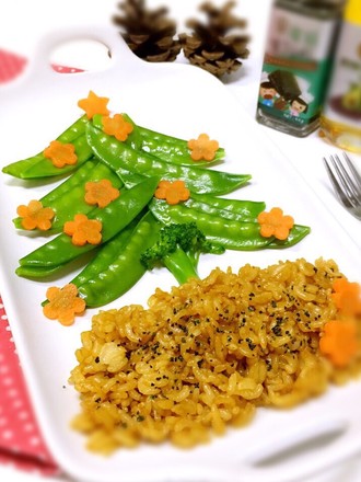 Christmas Tree Fried Rice with Baby Food Supplement
