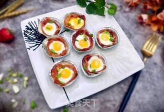 #春日美食#original Bacon Quail Sun Eggs recipe