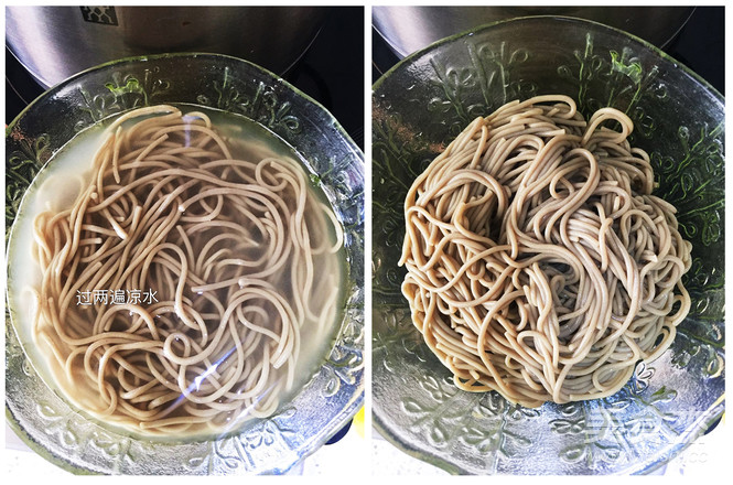 Soba Noodles Mixed with Colorful Vegetables and Golden Summer Porridge recipe