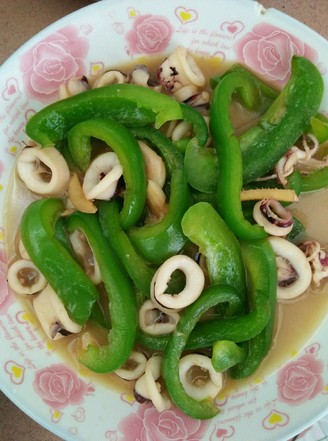 Fried Cuttlefish with Green Peppers recipe
