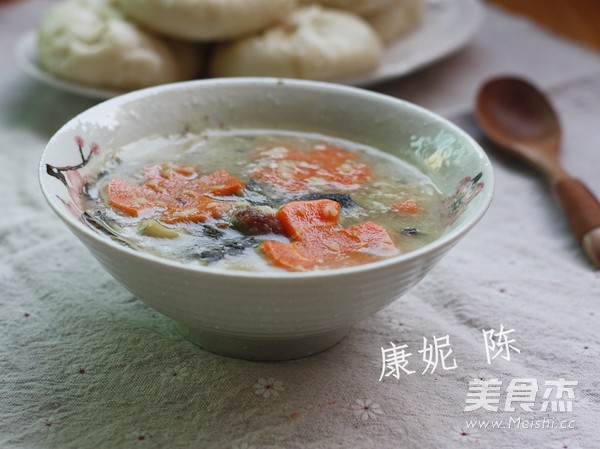 Dried Vegetables and Salted Pork Bone Congee recipe