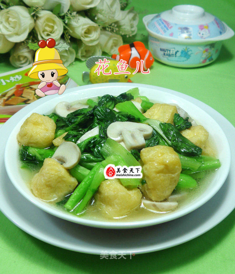 Stir-fried Cabbage Cores with Tofu and Mushrooms in Oil recipe