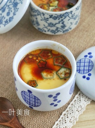 Steamed Eggs with Okra