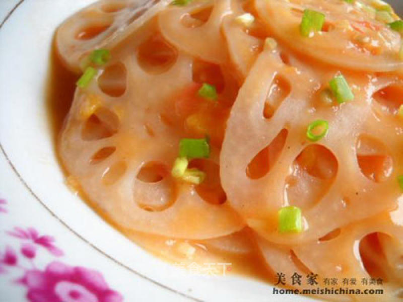 Fresh Lotus Root Slices in Tomato Sauce recipe