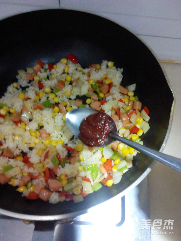 Fried Rice with Korean Spicy Sauce recipe