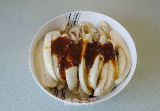 Steamed White Eggplant with Satay Sauce and Garlic recipe