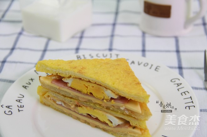 10-minute Quick Breakfast-cheese and Ham Sandwich recipe