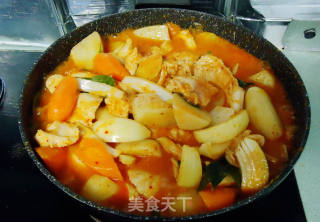 Red Curry with Boiled Potatoes and Chicken Breast recipe