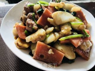 Stir Fried Rice Cake with Pork Ribs recipe