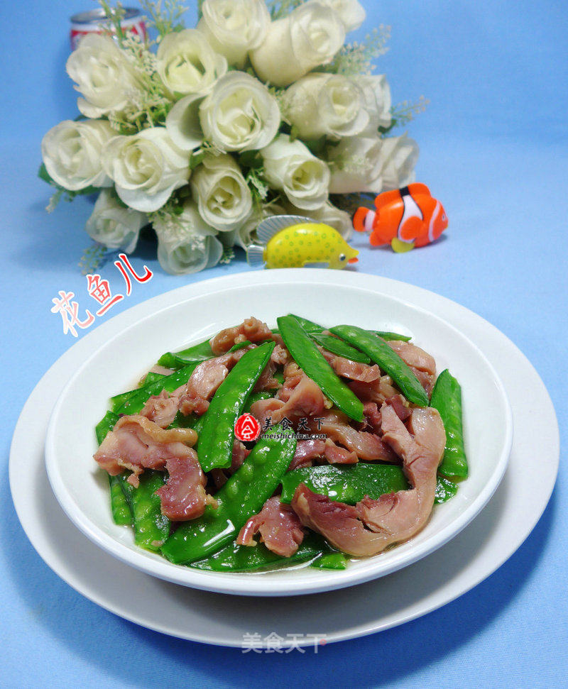 Fried Chicken Drumsticks with Snow Pea
