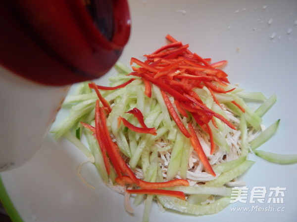 Shredded Chicken with Cucumber Salad recipe