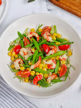 Quinoa Salad with Lobster Balls and Mixed Vegetables recipe