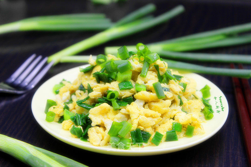 Scrambled Eggs with Scallions recipe