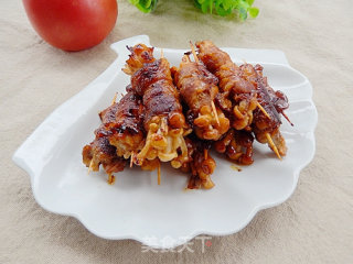 Pan-fried Pork Belly Roll with Enoki Mushroom recipe