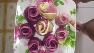 [ma Ma Small Kitchen] Purple Sweet Potato and Rose Bun recipe