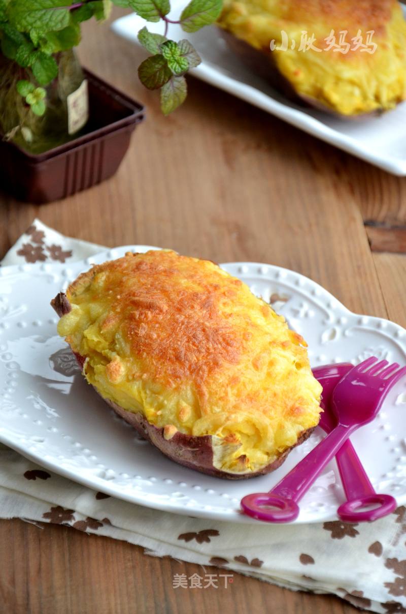 Baked Sweet Potatoes with Cheese recipe