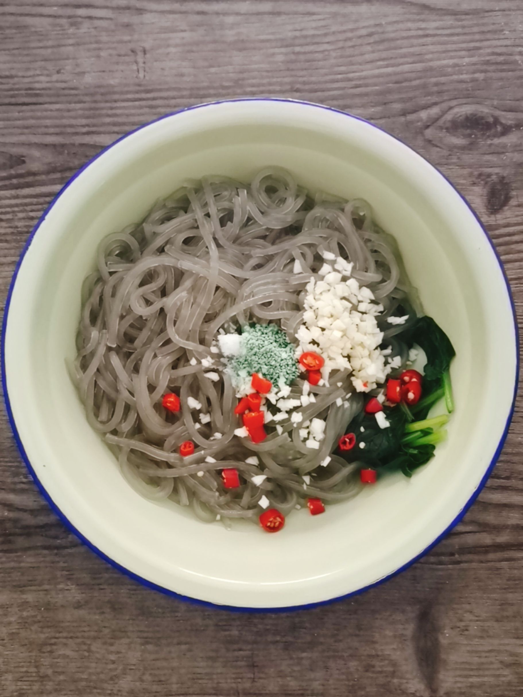 Spinach with Vermicelli recipe