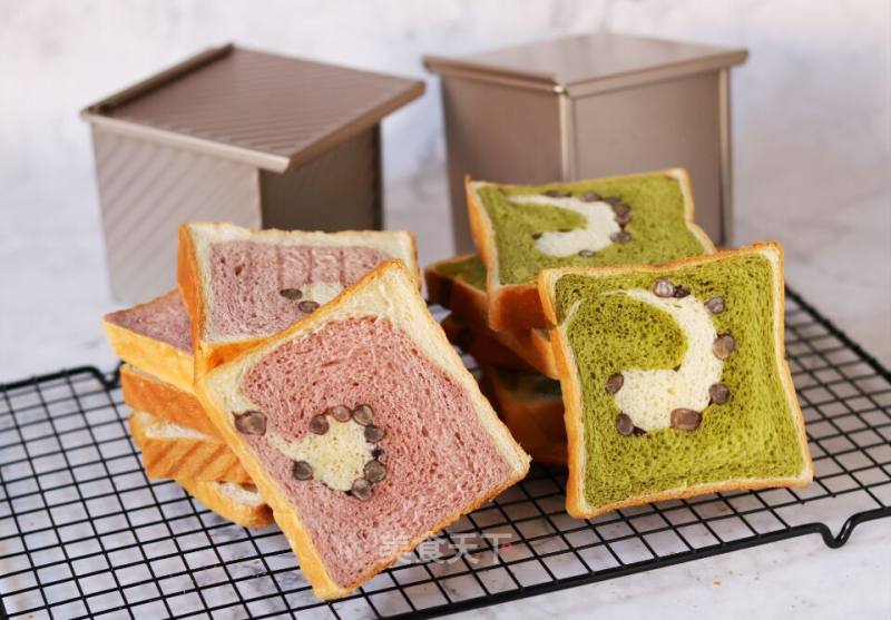 Matcha Honey Bean Toast + Purple Sweet Potato Honey Bean Toast recipe