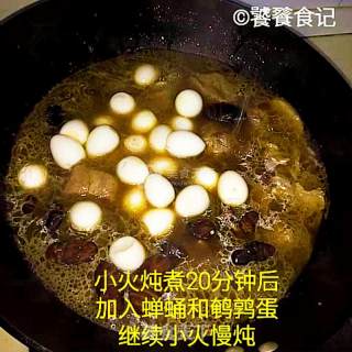 Auspicious Three Treasures-"cicada Pupa Quail Egg Braised Pork Ribs" recipe