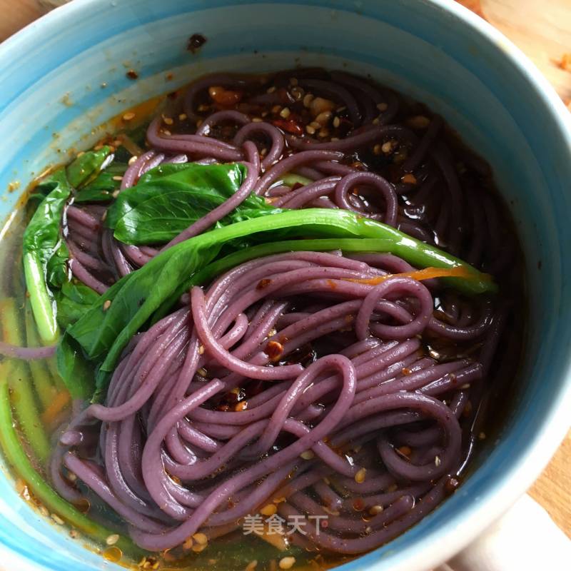 Purple Potato Noodles with Red Oil recipe