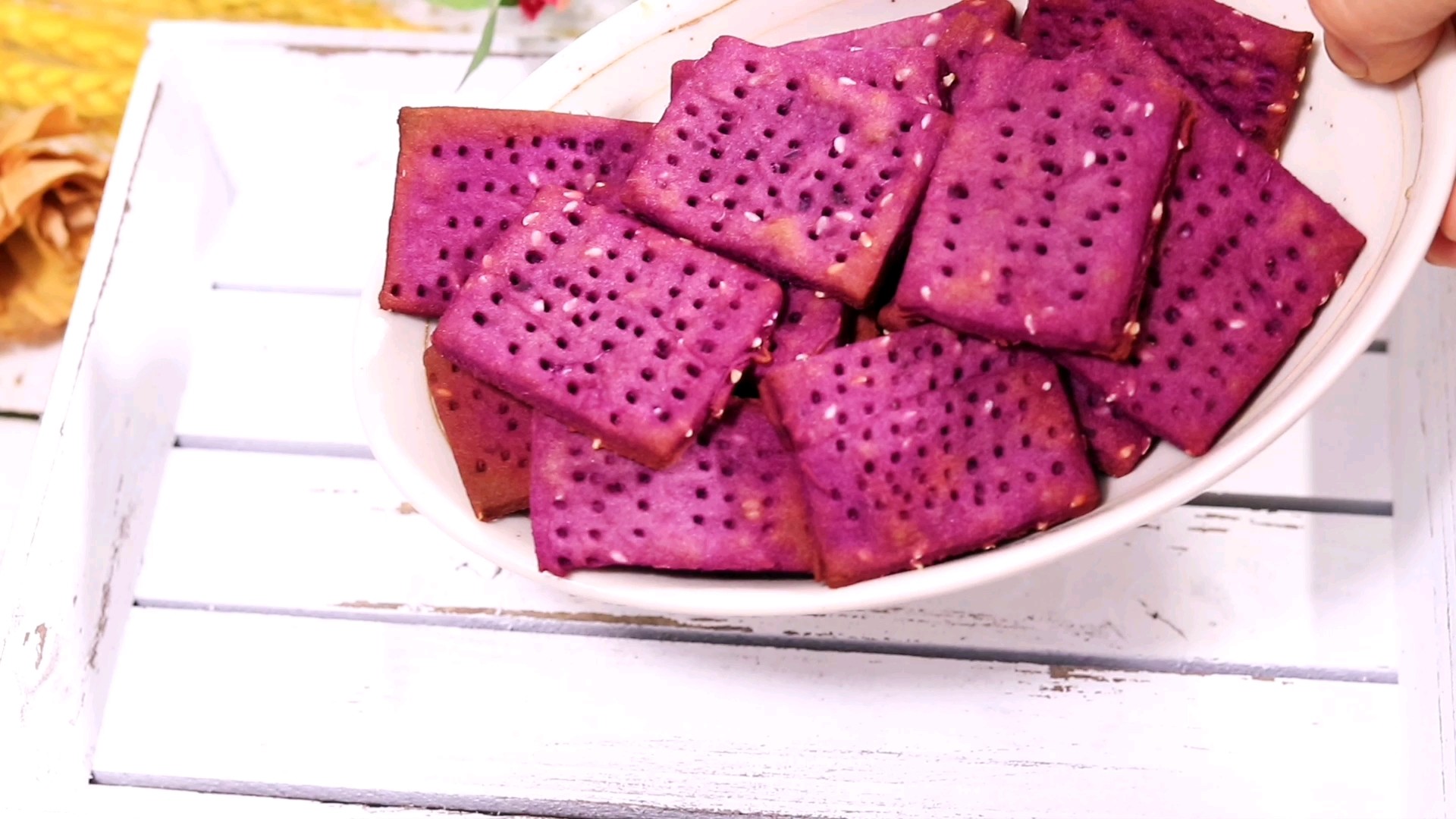 Purple Sweet Potato Biscuits, Crispy Outside and Soft Inside recipe