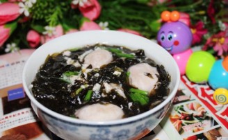 Meatballs Seaweed Egg Drop Soup recipe