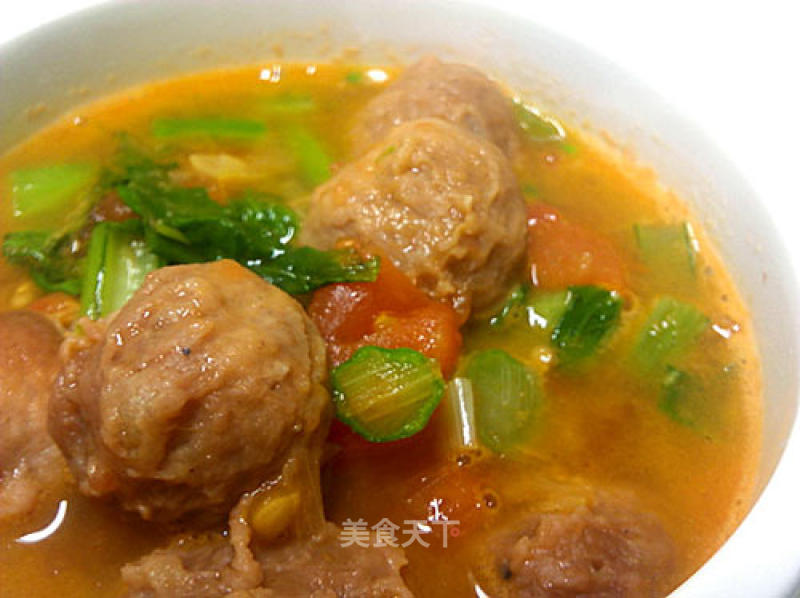 Beef Meatballs and Choy Sum Soup recipe