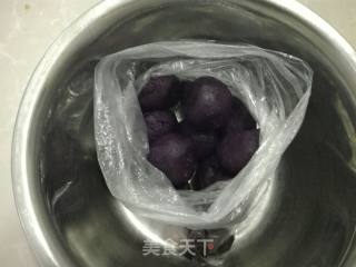 #花样美食#purple Sweet Potato Flower Bag recipe